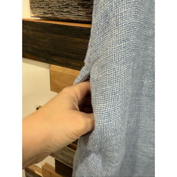 Faherty linen blue dress pockets size Large - Picture 4 of 8